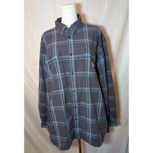 Carhartt Men's Long Sleeve Plaid Button-Up Cotton Shirt Size XL